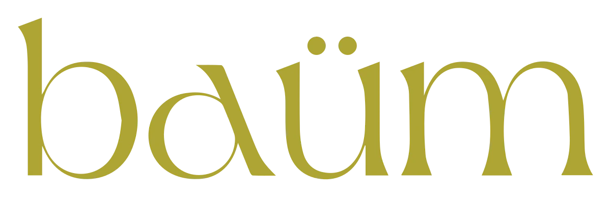 Logotype horizontal BAÜM en Olive, pour les supports naturels et institutionnels.